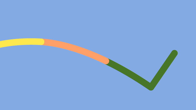 multicoloured curiosity line on blue background